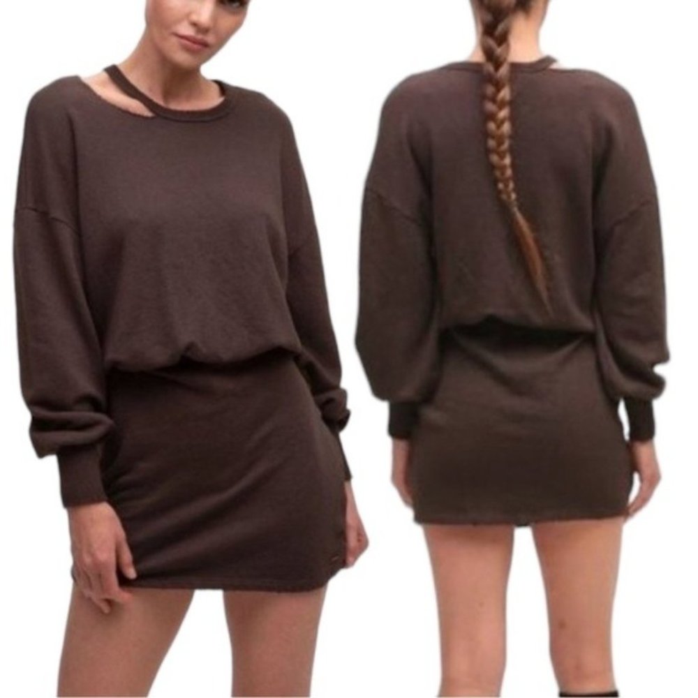 N:PHILANTHROPY Alexandria Sweatshirt Dress in Chocolate NWT Medium - Picture 2 of 10